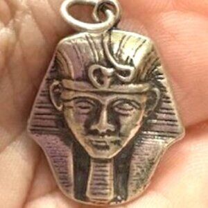 King Tut Pendant Charm Vintage Sterling Silver 925 Egyptian BeadRage